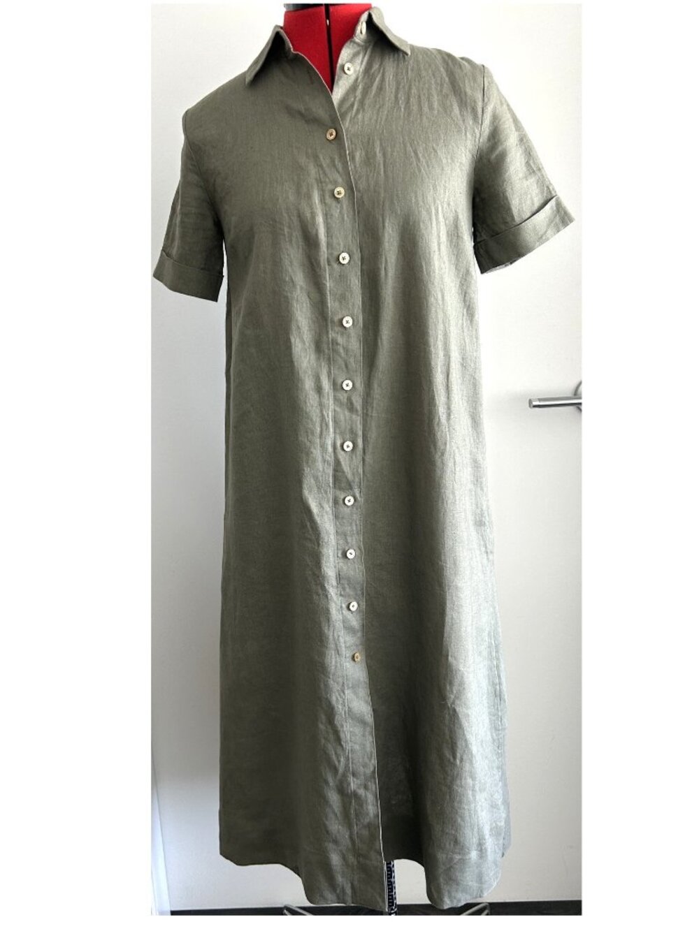 Wilfred Eleta Linen Maxi Dress Sage Green No Belt Sz 2XS